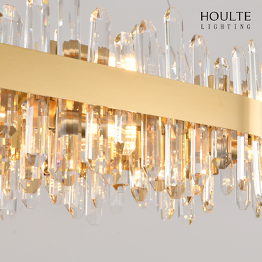 Stellara Crystal Strip Oval Halo Chandelier 52"