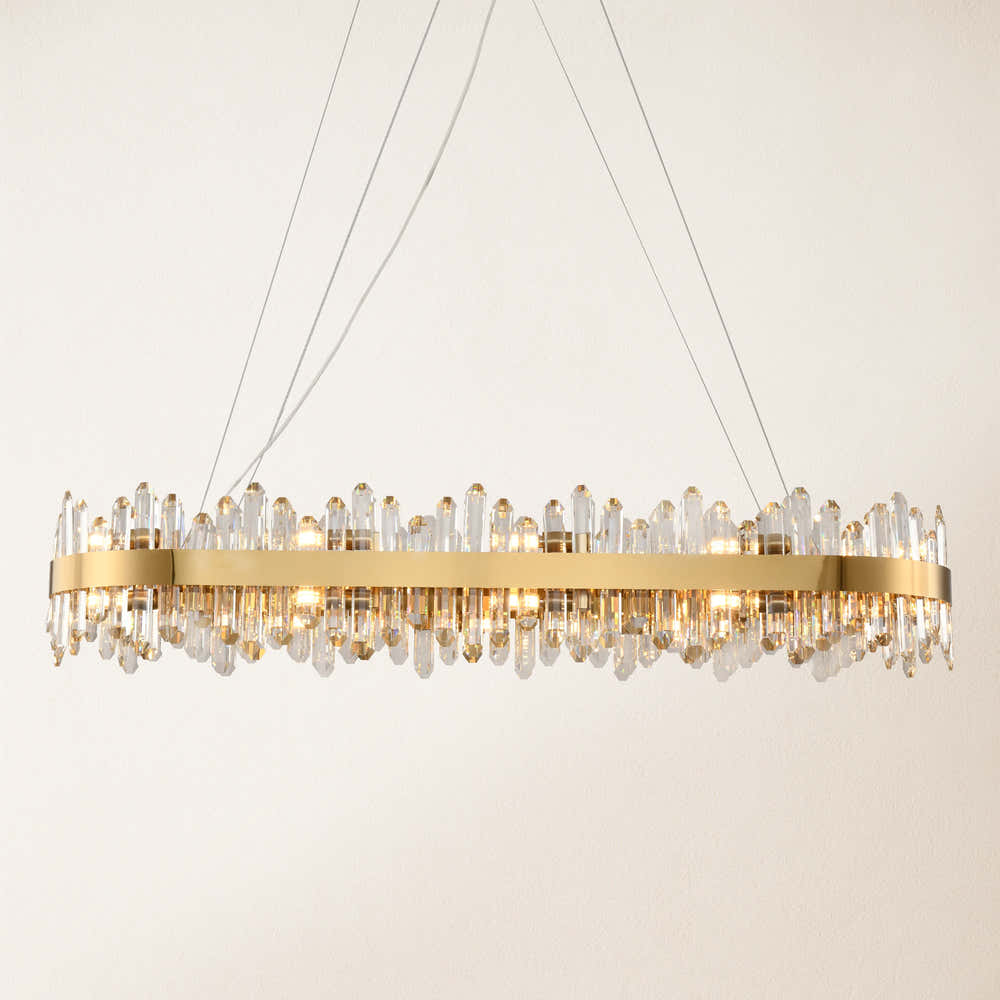 Stellara Crystal Strip Oval Halo Chandelier 132cm