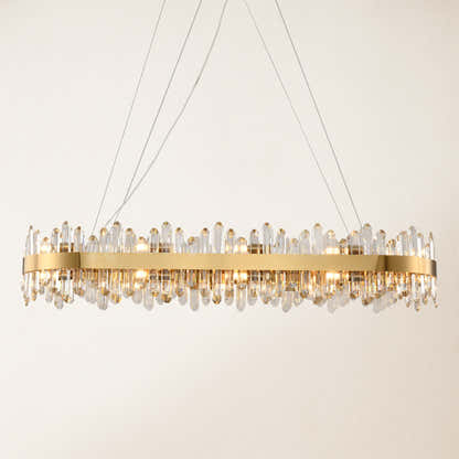 Stellara Crystal Strip Oval Halo Chandelier 132cm
