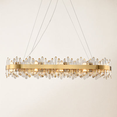 Stellara Crystal Strip Oval Halo Chandelier 132cm