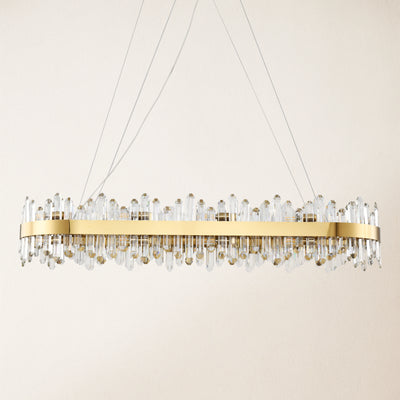 Stellara Crystal Strip Oval Halo Chandelier 132cm