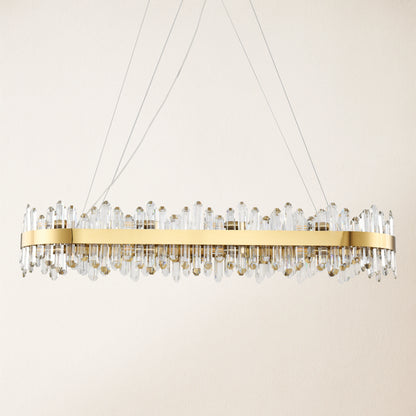 Stellara Crystal Strip Oval Halo Chandelier 132cm
