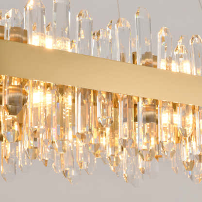Stellara Crystal Strip Oval Halo Chandelier 91cm