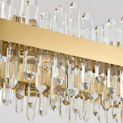 Stellara Crystal Strip Oval Halo Chandelier 91cm
