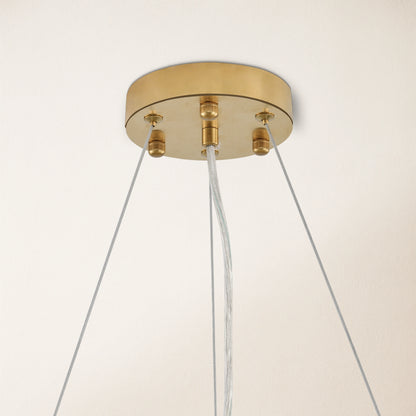 Stellara Crystal Strip Round Halo Chandelier 61cm D