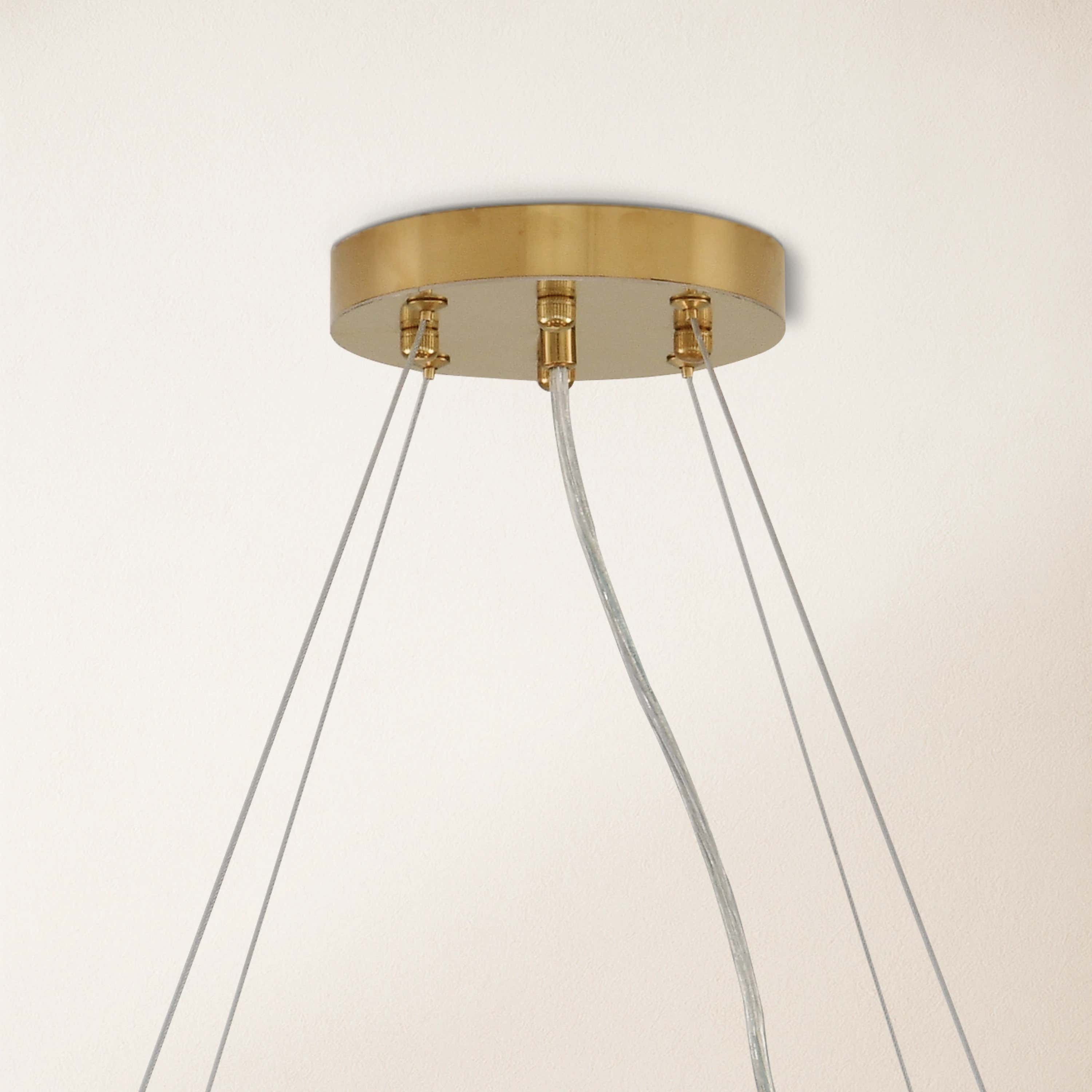 Stellara Crystal Strip Round Halo Chandelier 81cm D