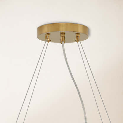 Stellara Crystal Strip Round Halo Chandelier 81cm D