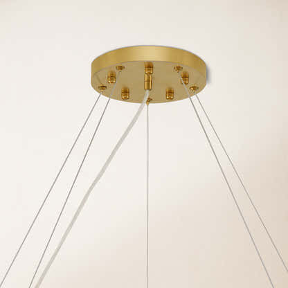 Stellara Crystal Strip Round Halo Chandelier 102cm D