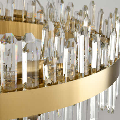 Stellara Crystal Strip Round Halo Chandelier 61cm D