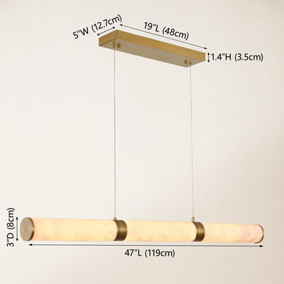 Sylvia Alabaster Linear Chandelier 47"
