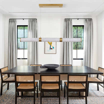 Sylvia Alabaster Linear Chandelier 47"