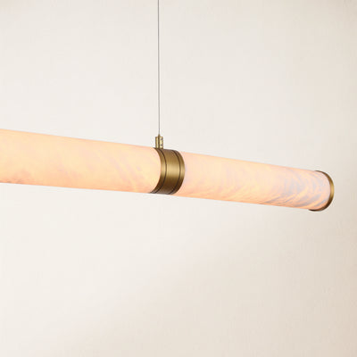 Sylvia Alabaster Linear Chandelier 47"