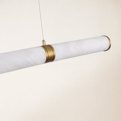 Sylvia Alabaster Linear Chandelier 47"