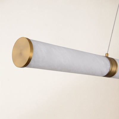 Sylvia Alabaster Linear Chandelier 47"