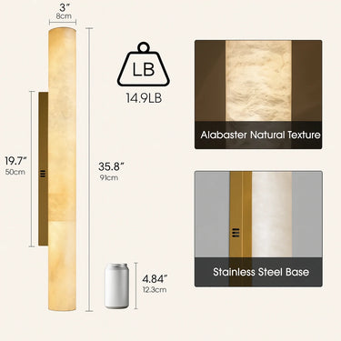 Sylvia Palladian Alabaster Wall Sconce 91cm H