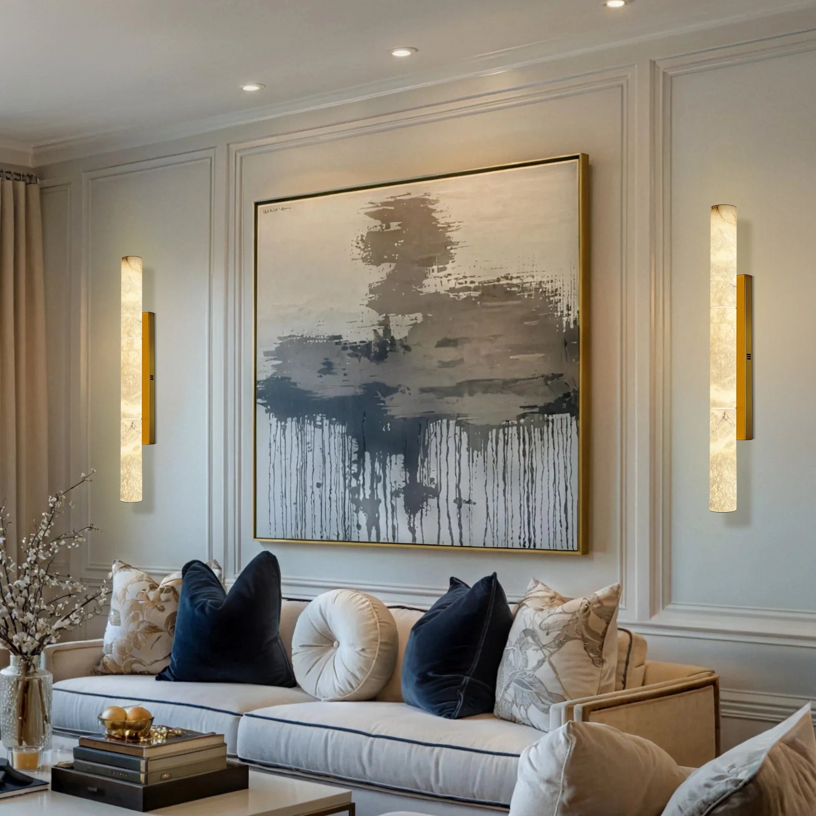 Sylvia Palladian Alabaster Wall Sconce 91cm H