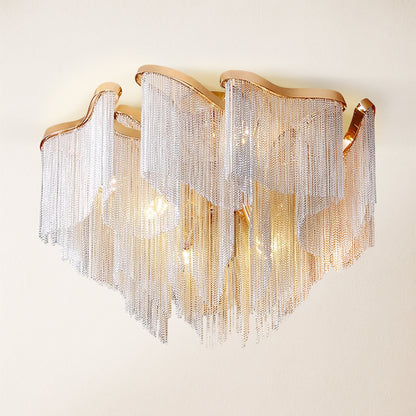 Teresa Cadena Chain Tassel Flush Mount 80cm W