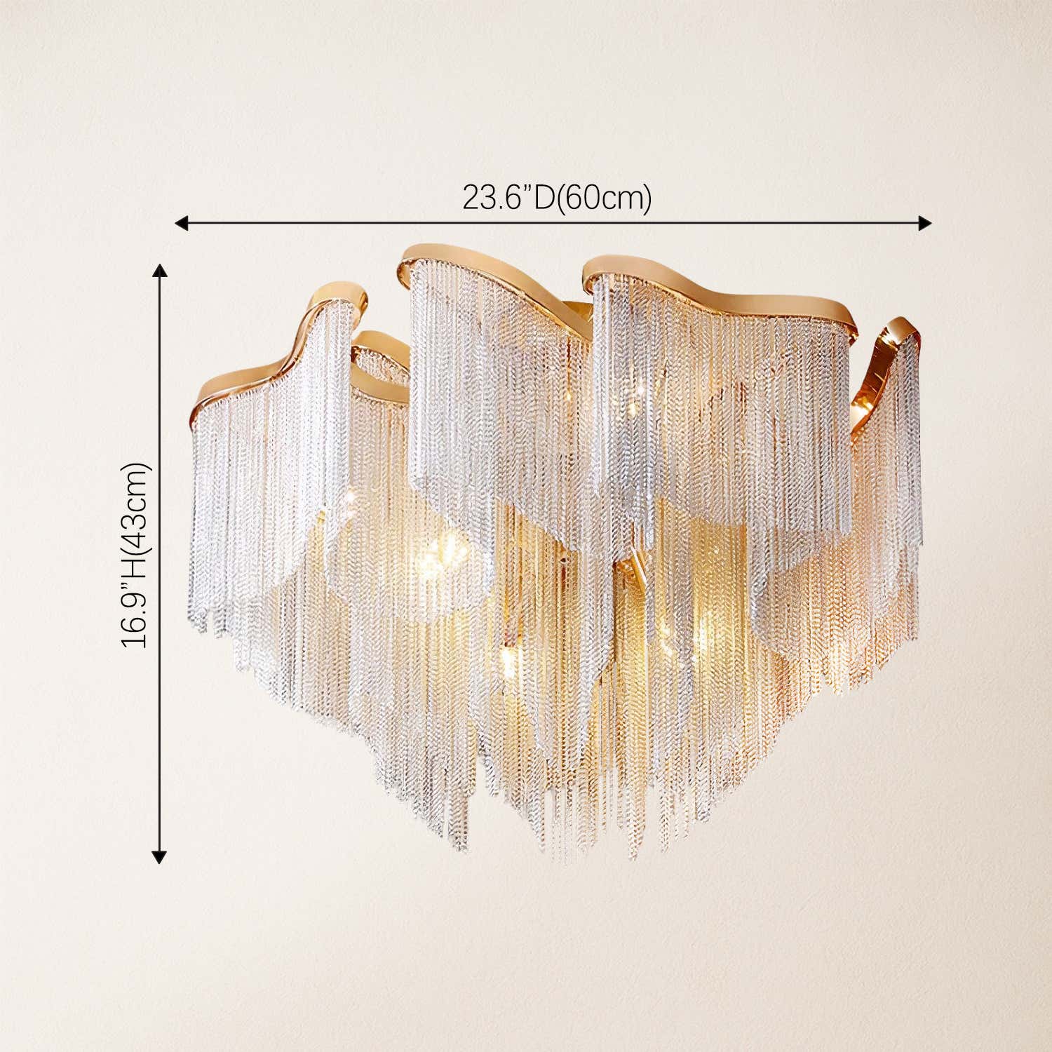 Teresa Cadena Chain Tassel Flush Mount 60cm W