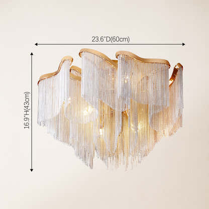 Teresa Cadena Chain Tassel Flush Mount 60cm W