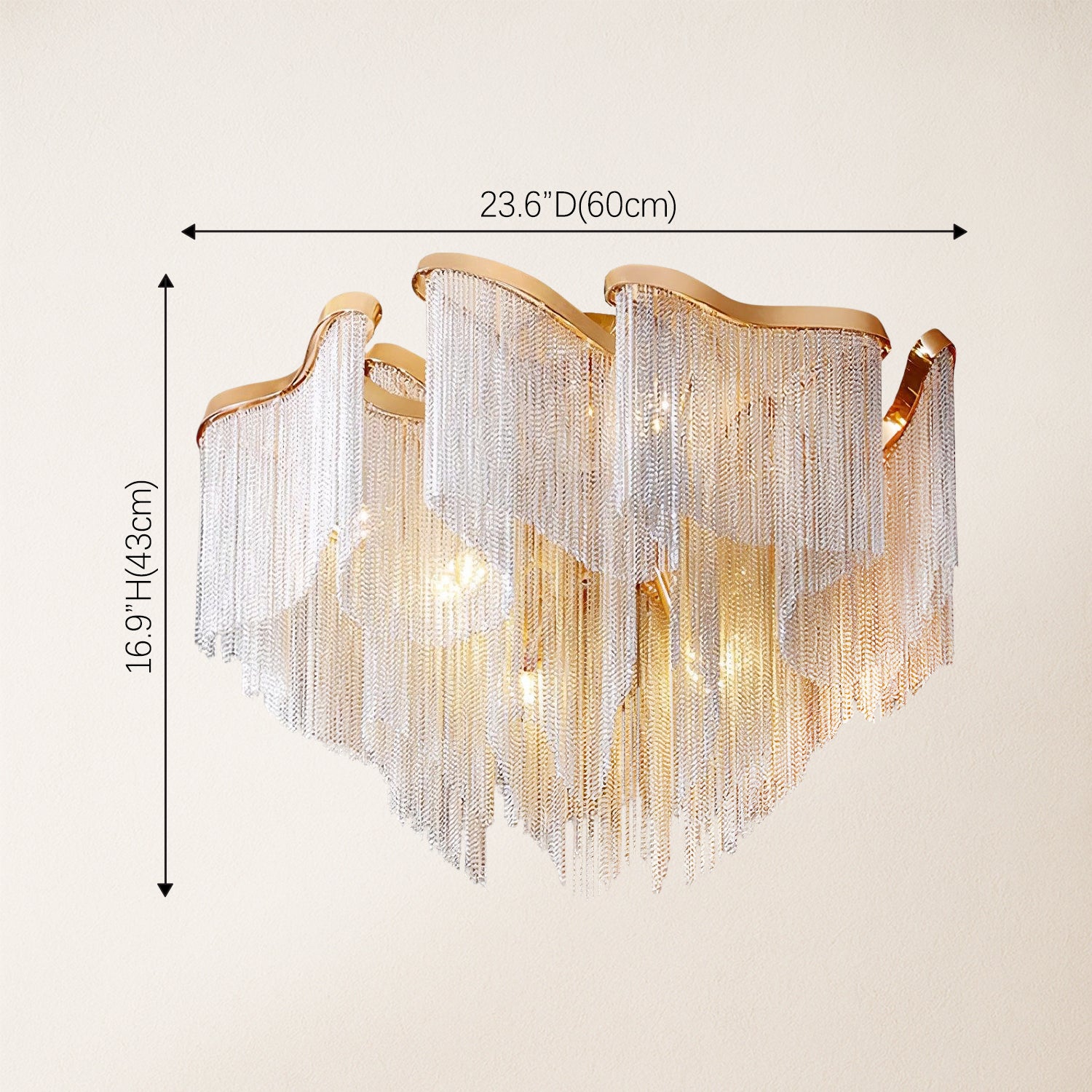 Teresa Cadena Chain Tassel Flush Mount 60cm W