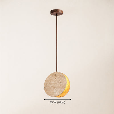 Xaloria Travertine Disc Pendant Light