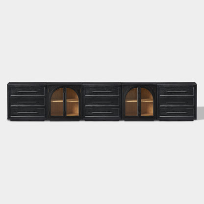 Alvar Arched 157.5″ Oak Modular Media Console(Set of 5)
