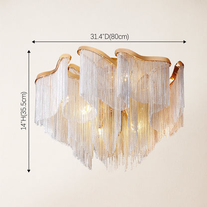 Teresa Cadena Chain Tassel Flush Mount 80cm W