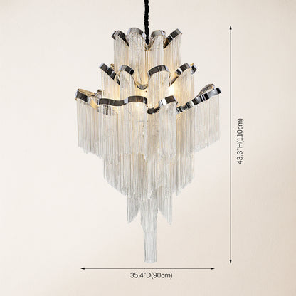 Teresa  Cadena Metal Tassel Chandelier 90cm W