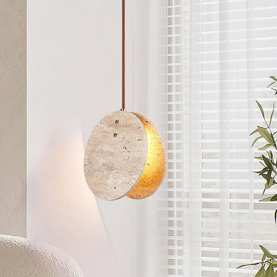 Xaloria Travertine Disc Pendant Light