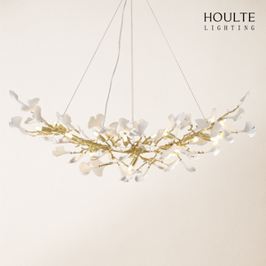Twilight Branches Ceramic Glow Rectangular Chandelier 140cm L