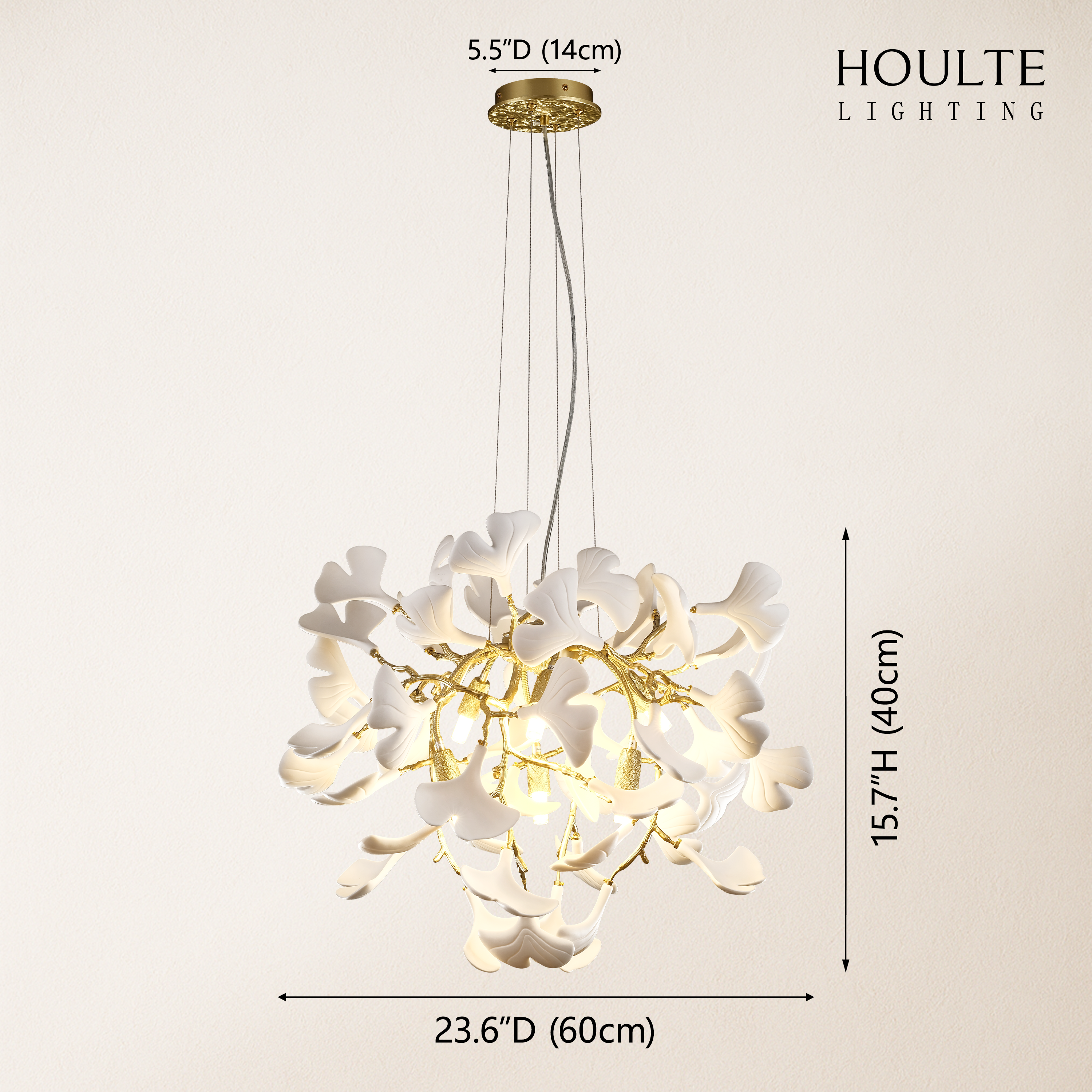 Twilight Branches Ceramic Glow Round Chandelier 23.6"D