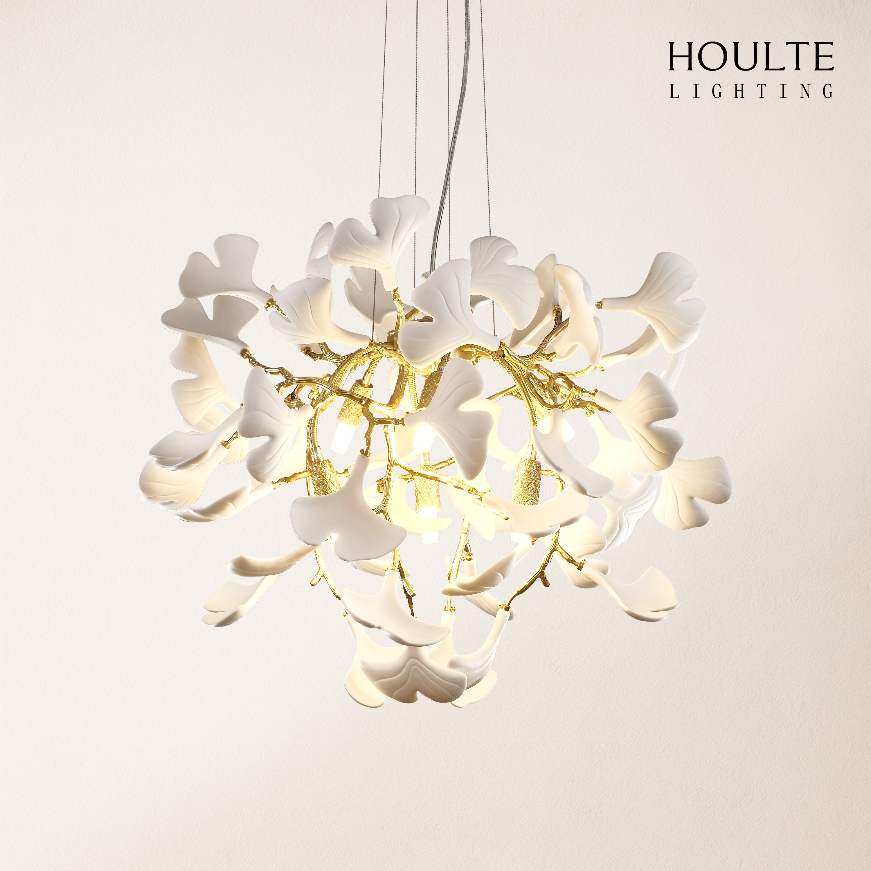 Twilight Branches Ceramic Glow Round Chandelier 23.6"D