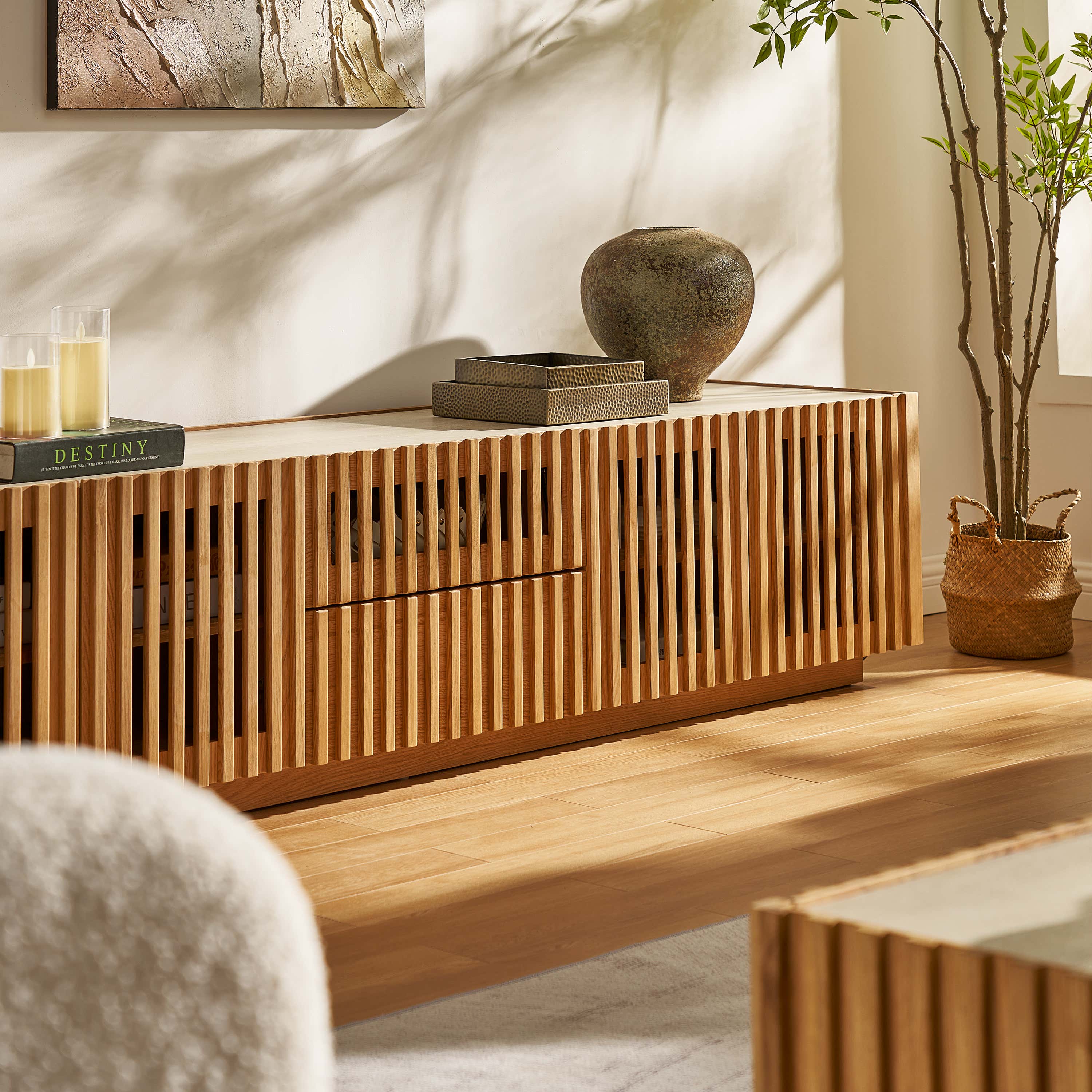 Isla Oak Sintered Stone Rectangle Coffee Table 120cm