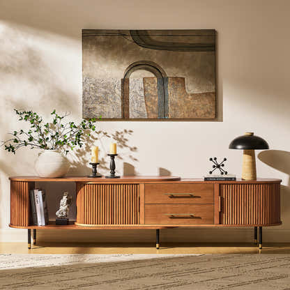 Ewan Oak Extendable Media Console 79" to 110"