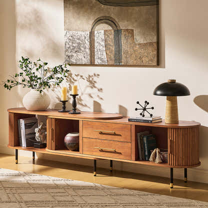 Ewan Oak Extendable Media Console 79" to 110"