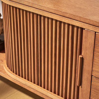 Ewan Oak Extendable Media Console 78.74" to 110.24"