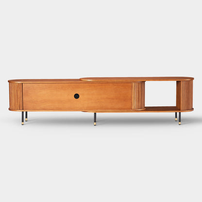 Ewan Oak Extendable Media Console 78.74" to 110.24"