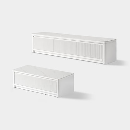 Celia Burnt Stone Media Console And Coffee Table Set