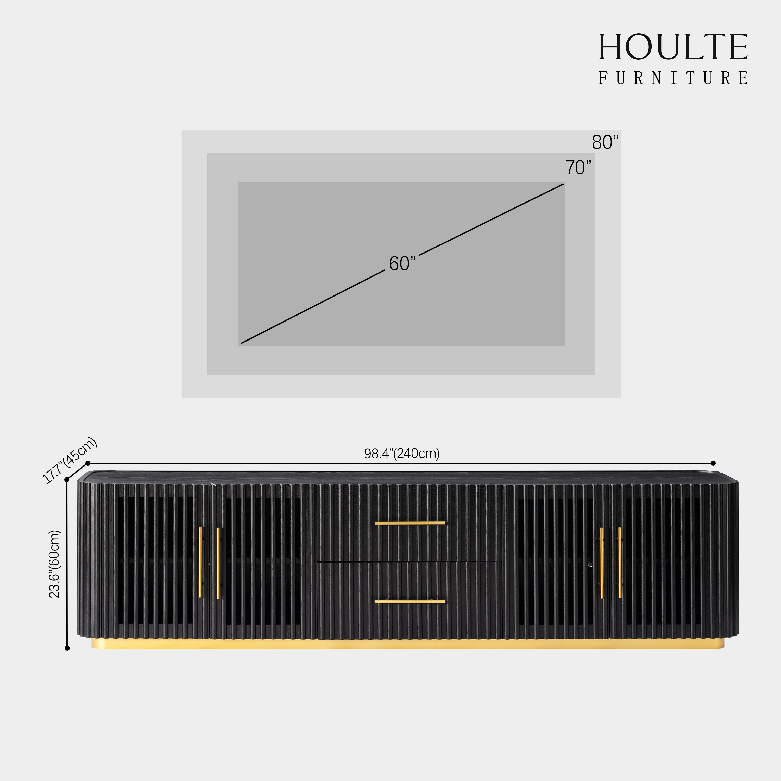 Holton Oak Media Console 240cm W