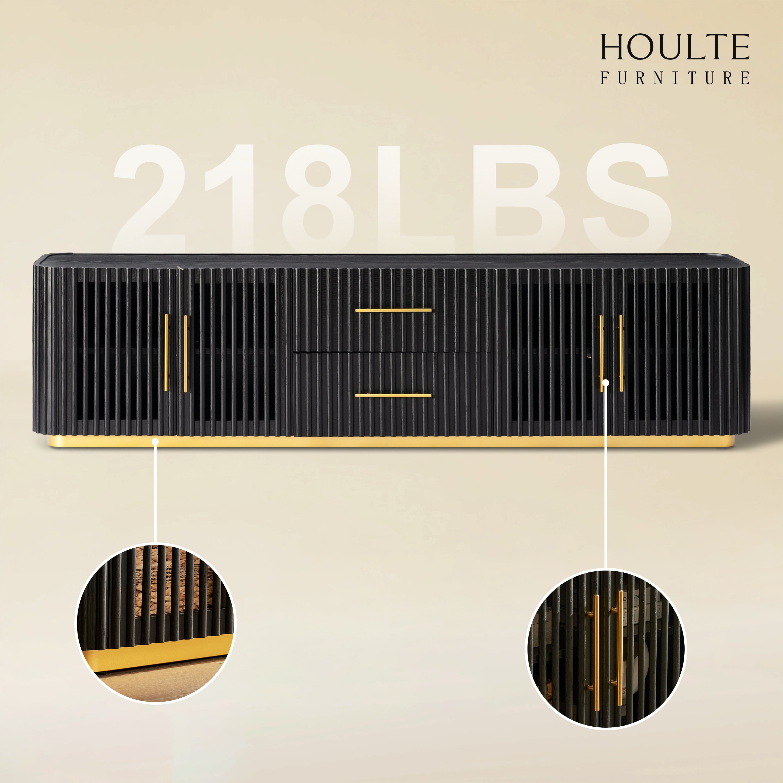 Holton Oak Media Console 240cm W
