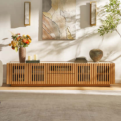 Isla Oak Sintered Stone Media Console 80"