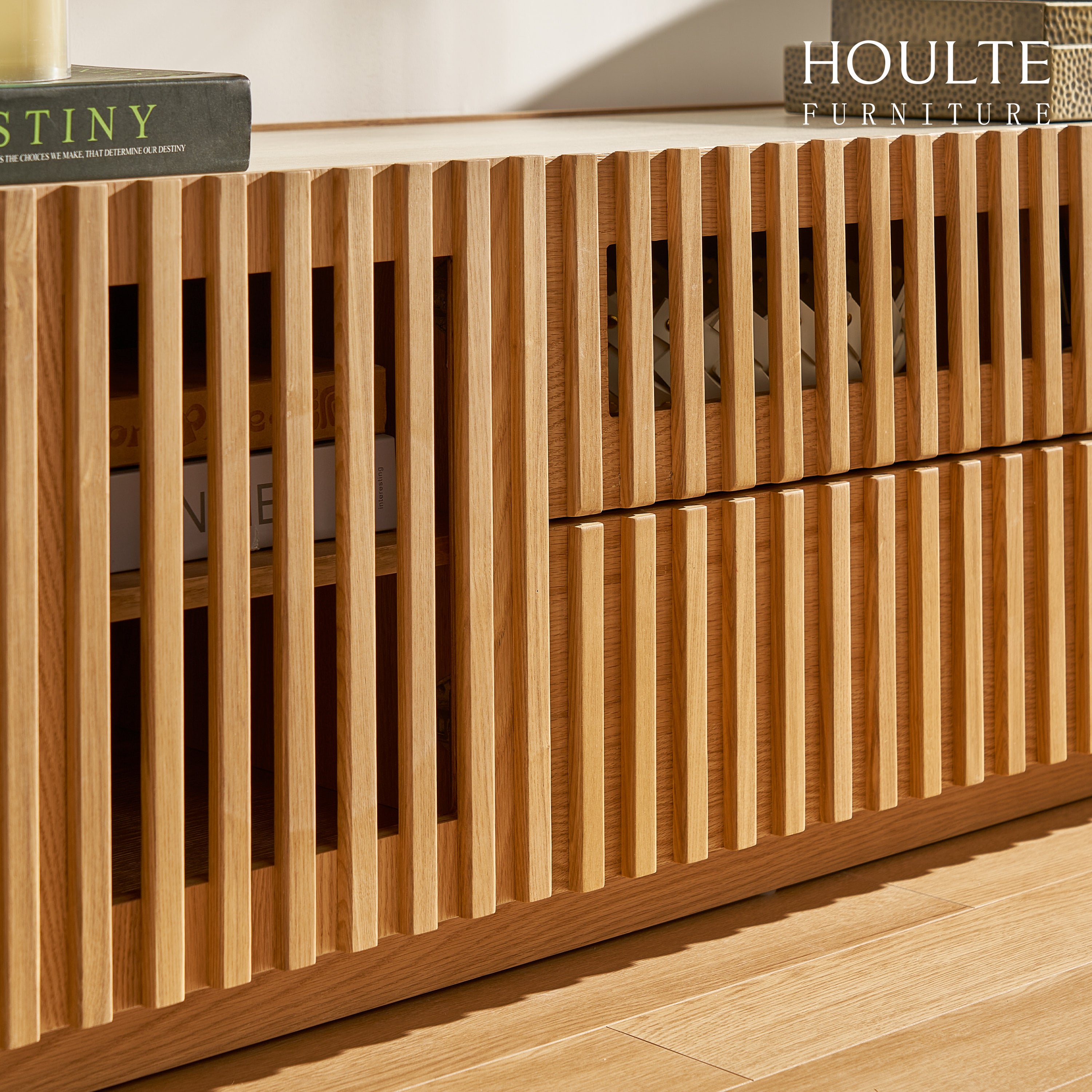 Isla Oak Sintered Stone Media Console 80"