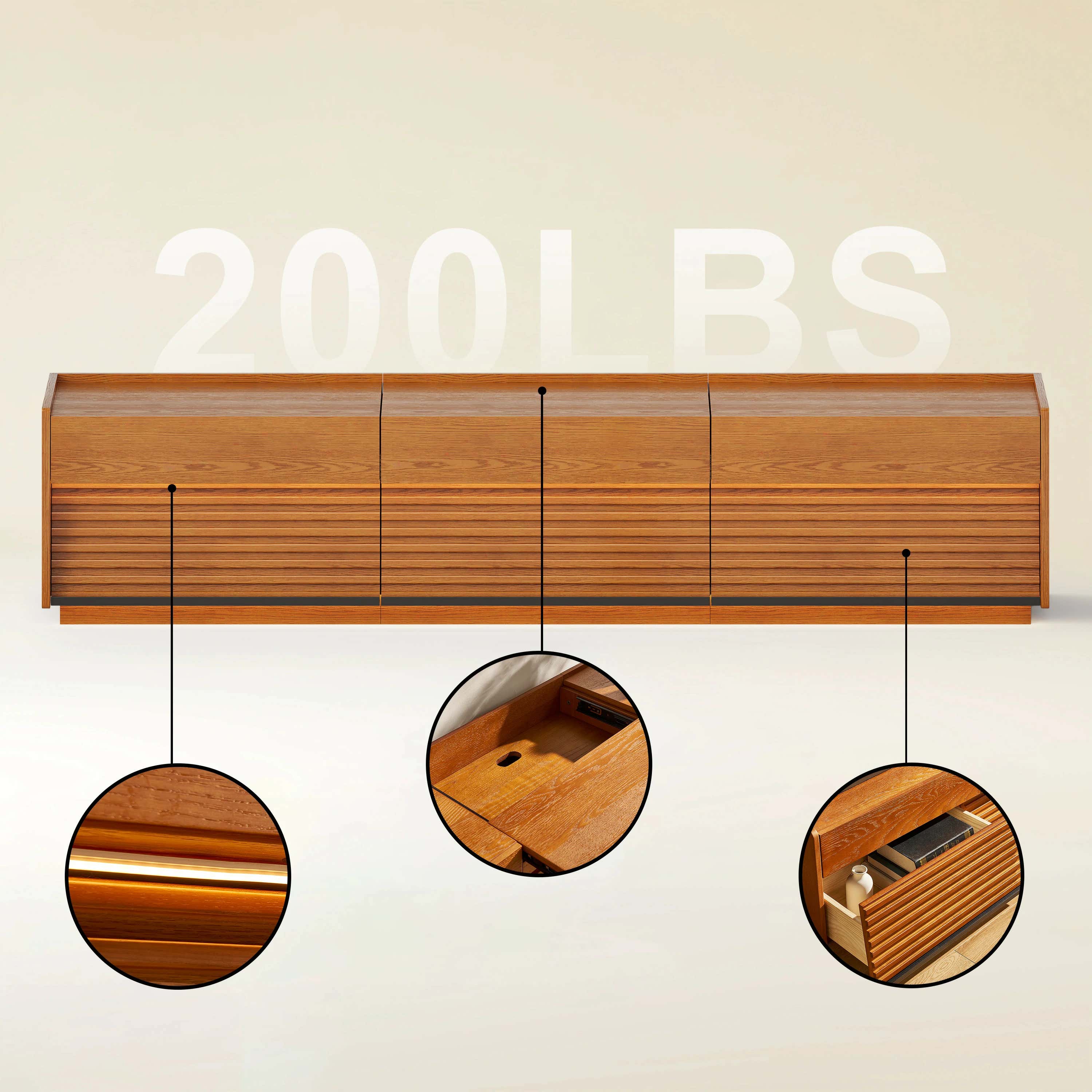 Devon Oak Media Console  71"