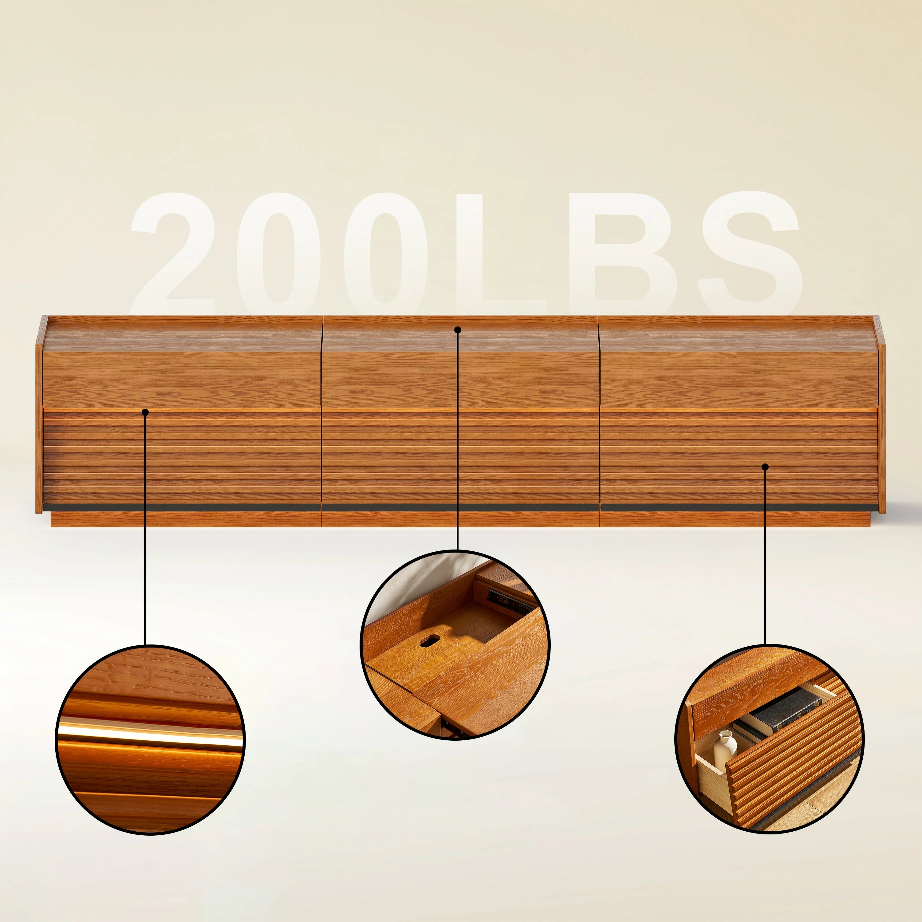 Devon Oak Media Console  71"