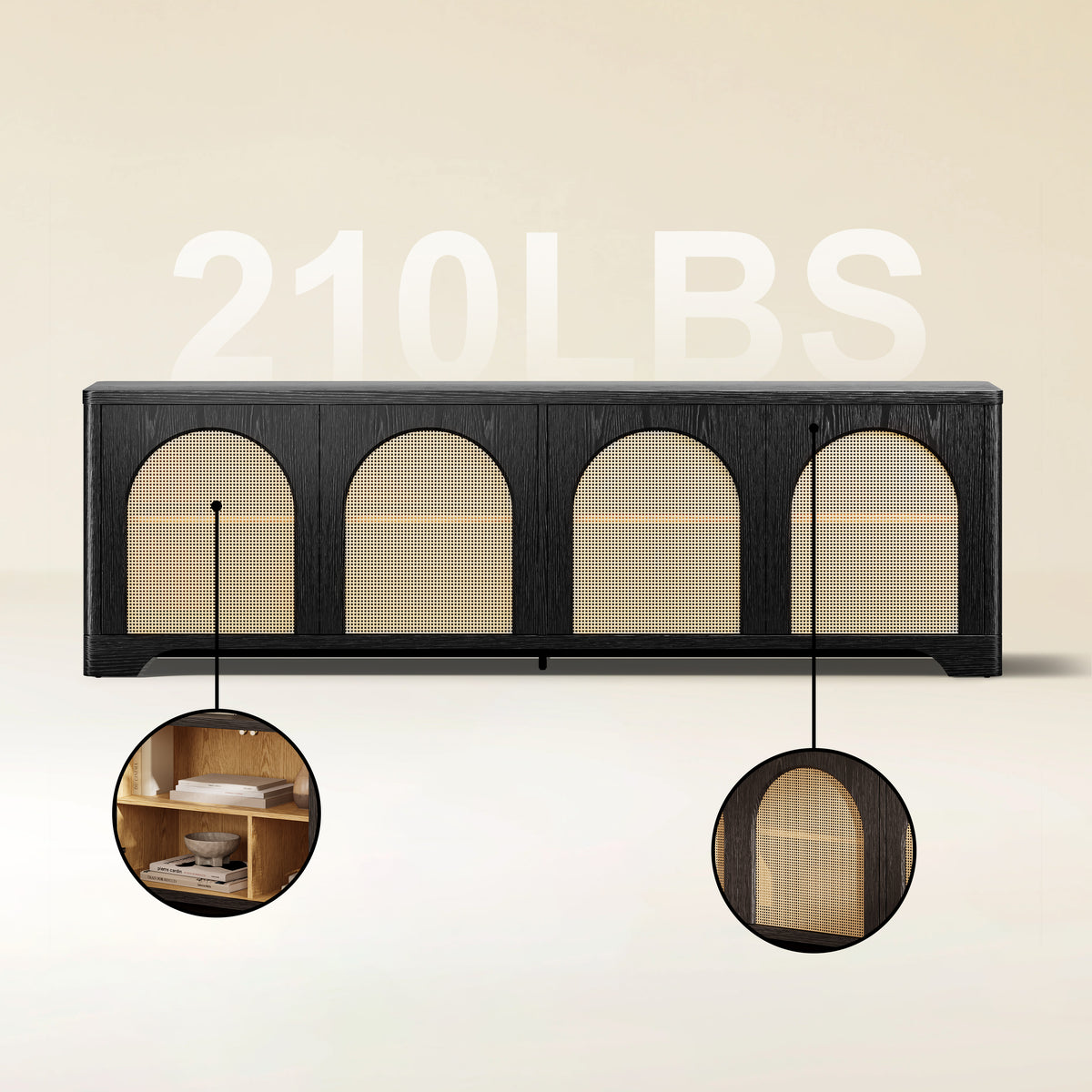 Cory OAK Media Console 80"