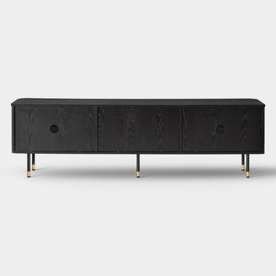 Ewan Oak Media Console and Cabinet Set