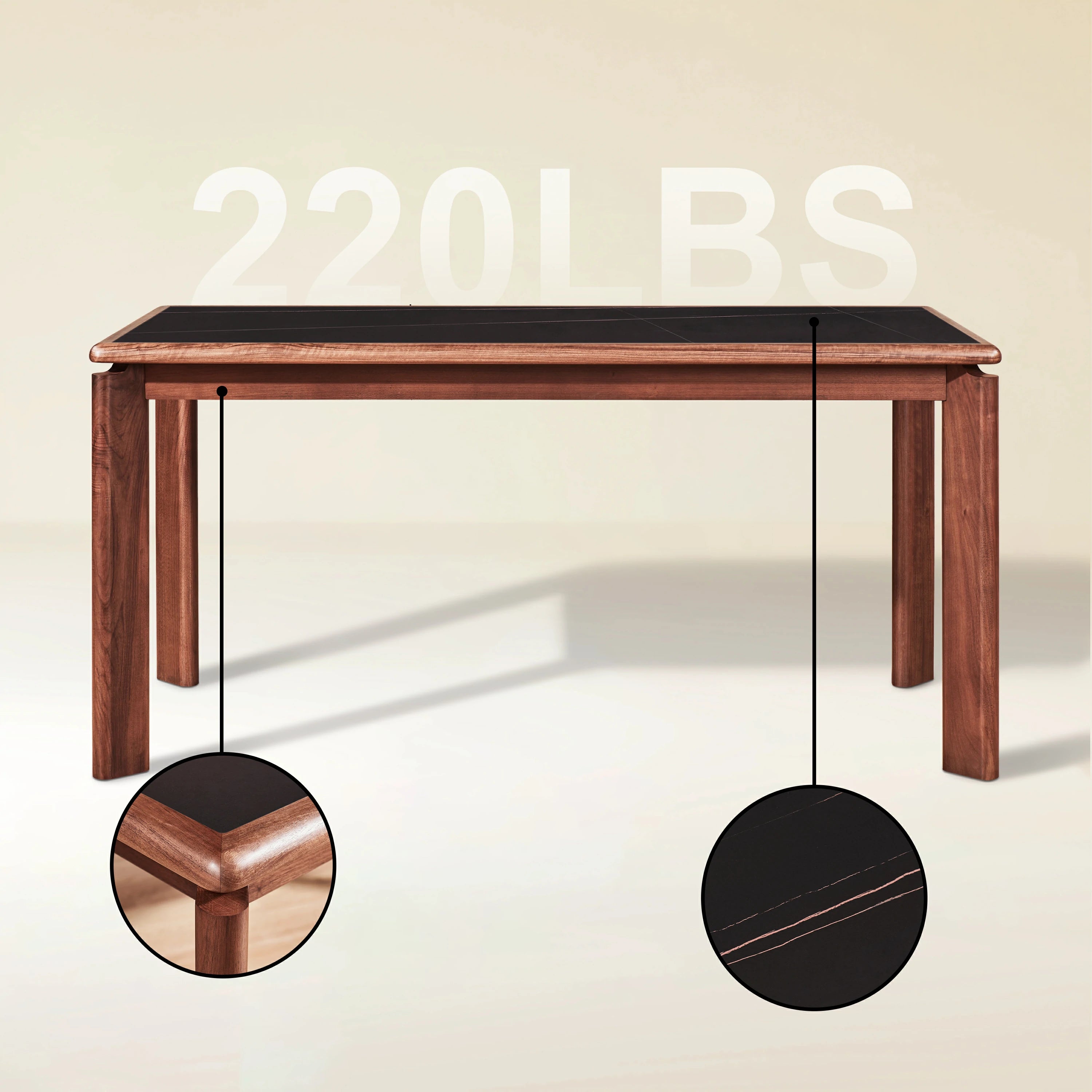 Virel Sintered Stone Dining Table 63"