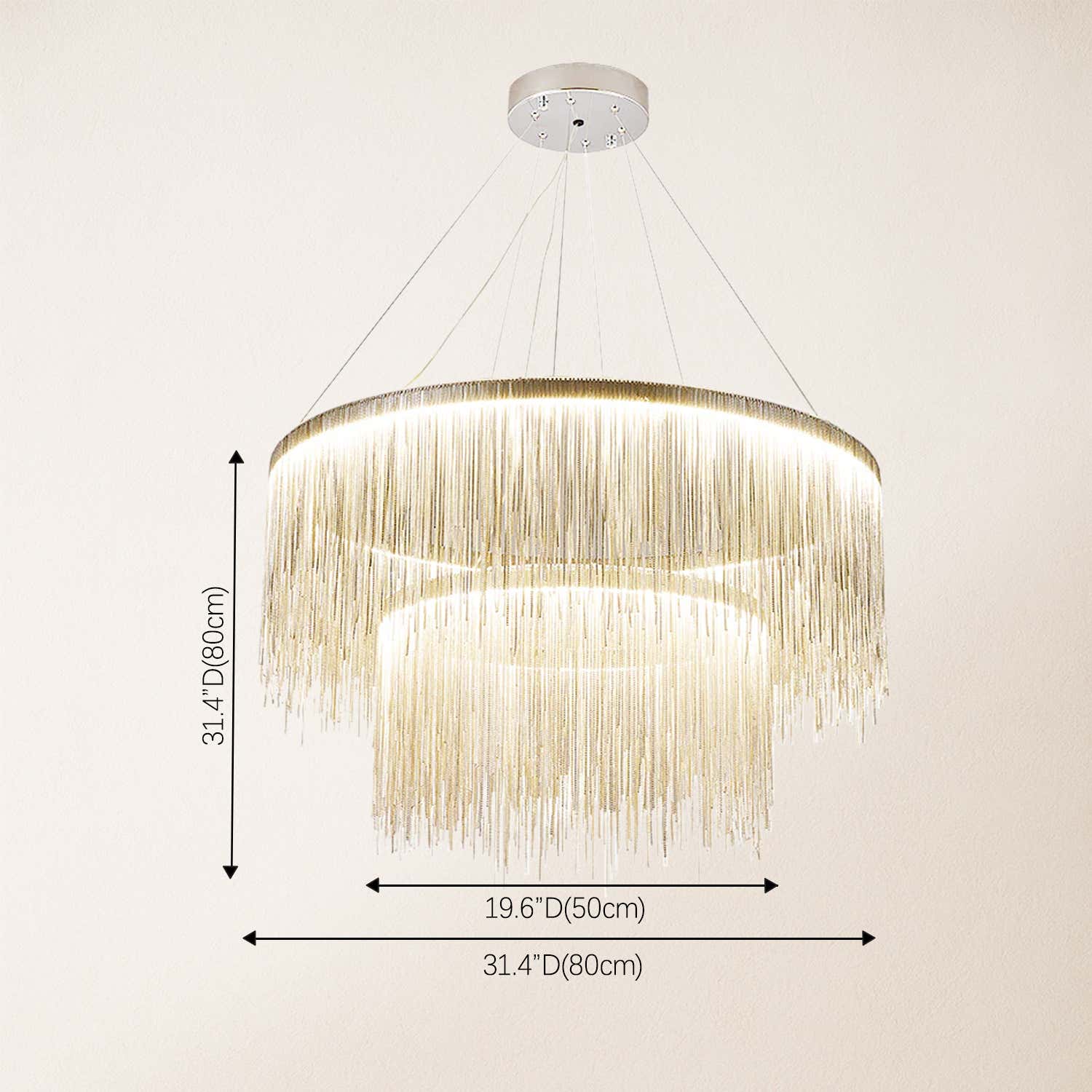 Teresa Cadena Steel Tassel Modern Chandelier 80 cm W