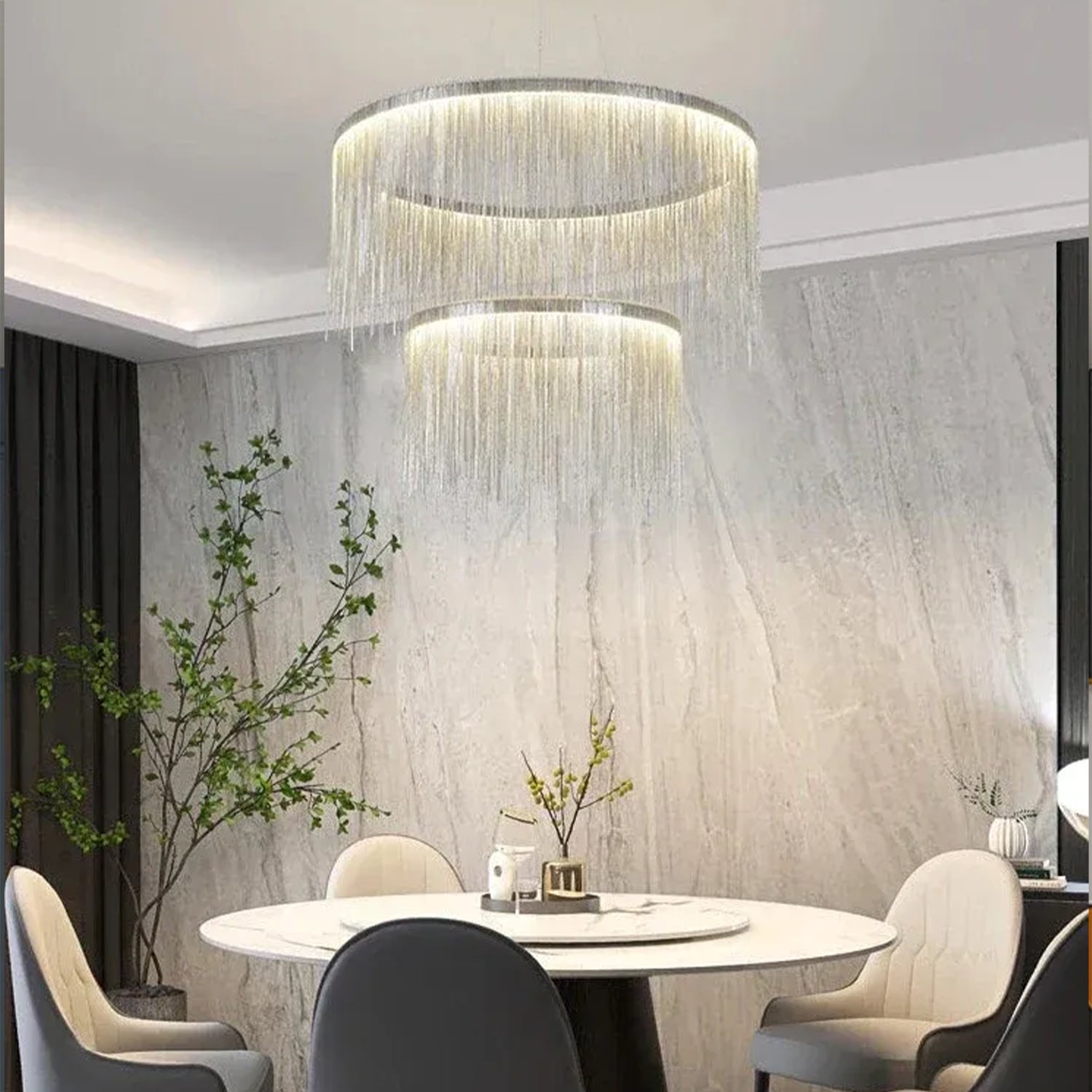 Teresa Cadena Steel Tassel Modern Chandelier 80 cm W