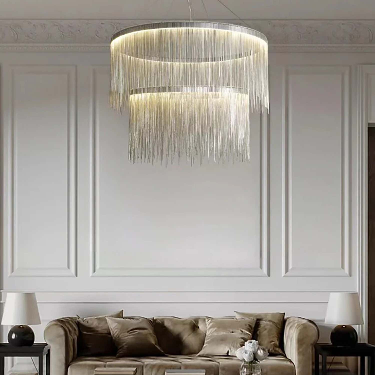 Teresa Cadena Steel Tassel Modern Chandelier 80 cm W